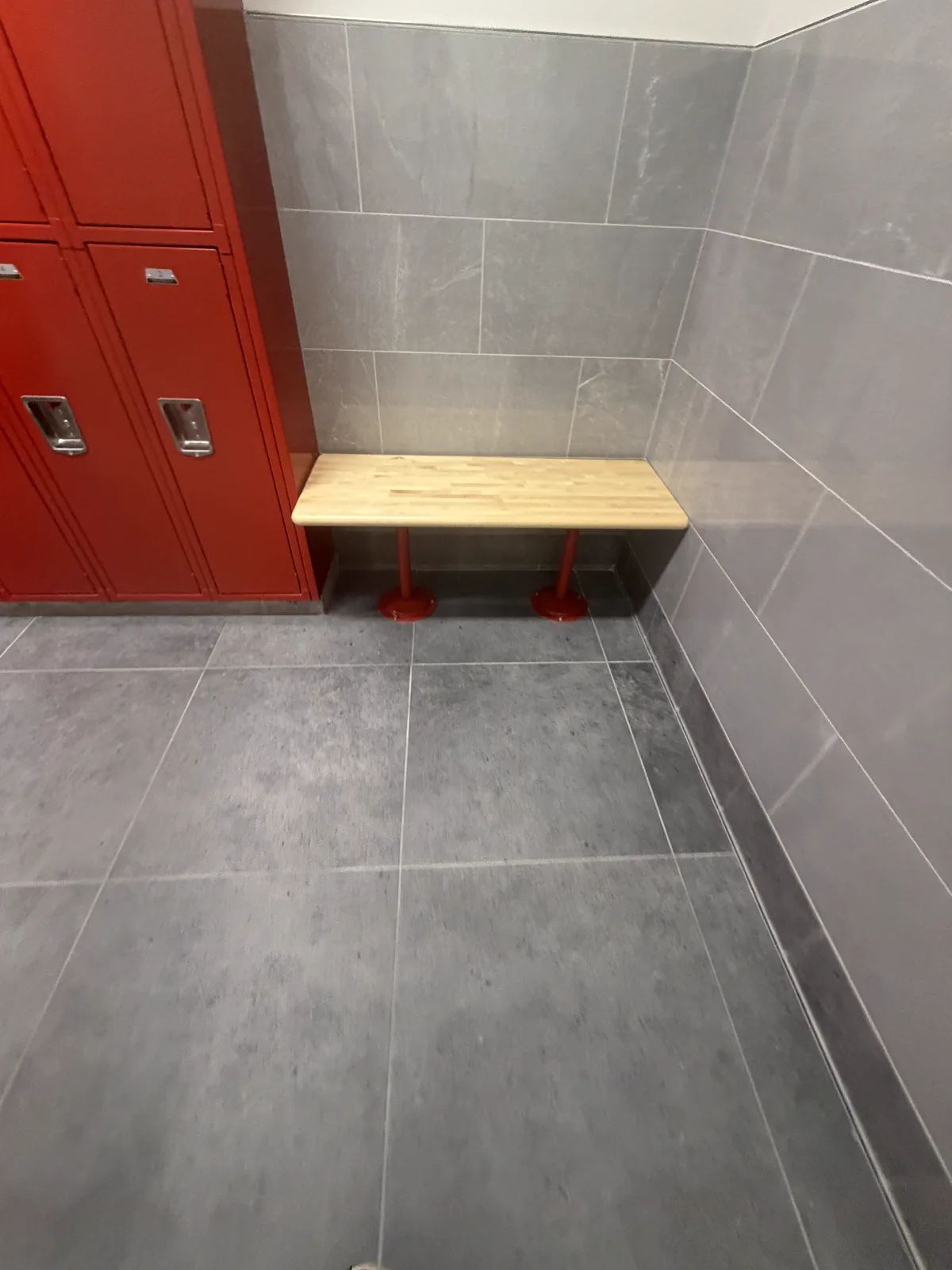 Same locker room after final post-construction clean